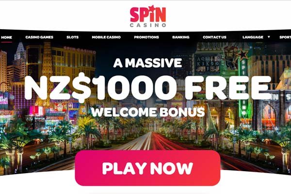 Spin Casino NZ home page