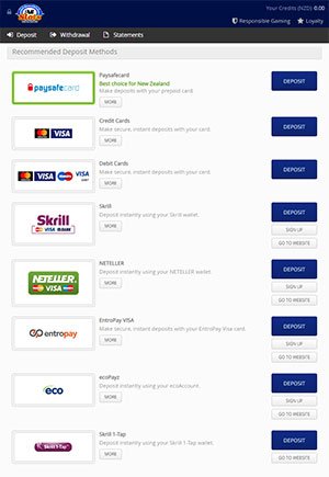 Allslots NZD banking