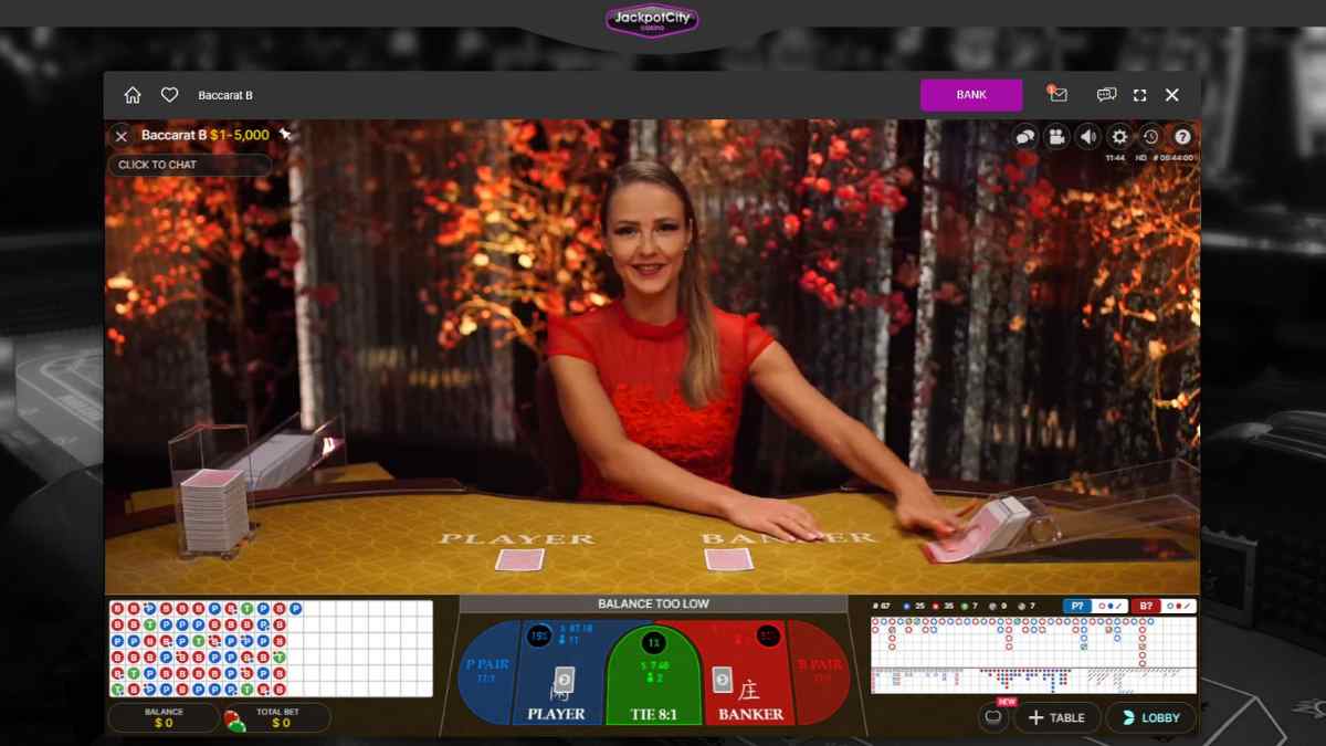 Live Baccarat jackpot city