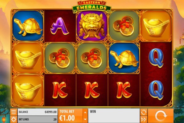 screenshot of eastern emeralds slot game by quickspin gaming