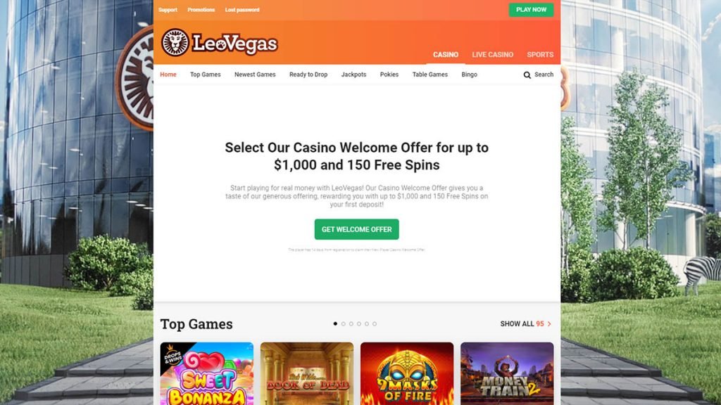 LeoVegas homepage