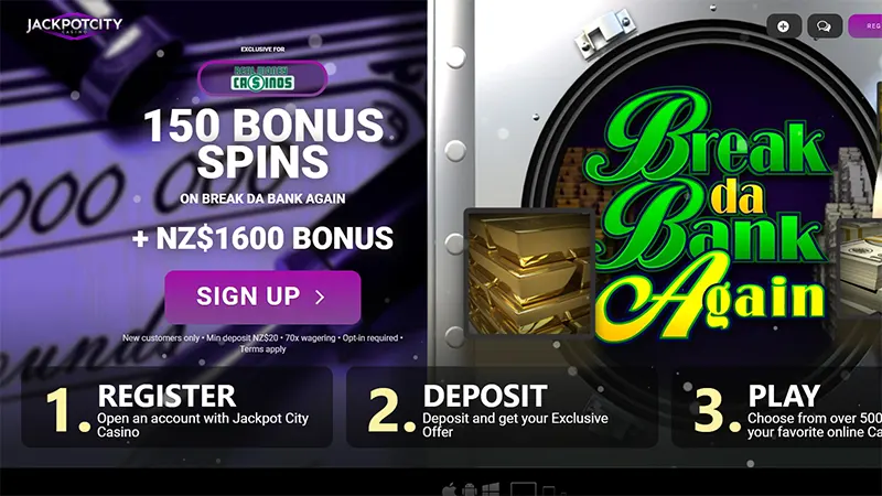 Jackpot City 150 free spins