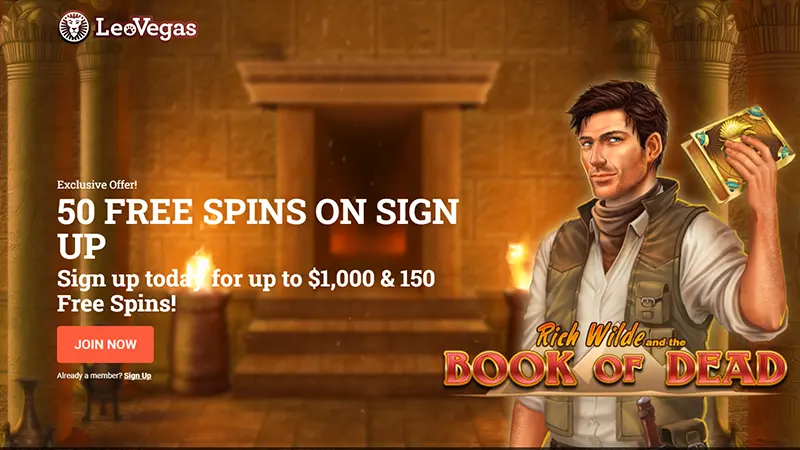 LeoVegas 50 Free Spins on Sign Up
